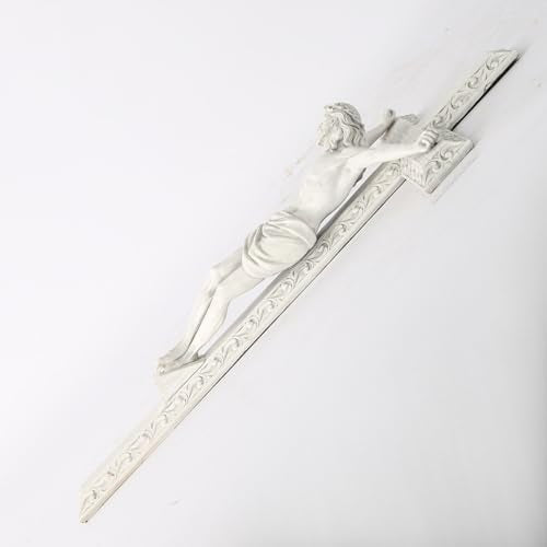 BC Catholic Crucifix Wall Cross 12" H Jesus Cross Wall Decor - color: White