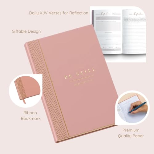 Daily Prayer Journal with Prompts | 90-Day Guided Devotional & Scripture Reflection | Bible Study and Spiritual Growth Tracker | Undated Faith Planner, 5.5x8" - Mauve Pink Chevron - color: Chevron Pink