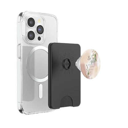 Be Still Bible Verse Christian Quote Minimalist Floral PopSockets PopWallet for MagSafe - style: Magnetic PopWallet