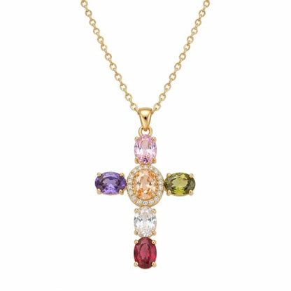 Colorful Crystal Rainbow Symbol Pendant Alloy Clavicle Necklace - color: Colorful2