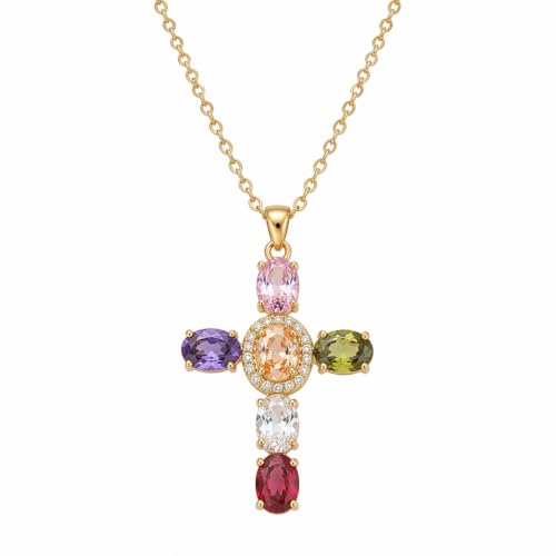 Colorful Crystal Rainbow Symbol Pendant Alloy Clavicle Necklace - color: Colorful2