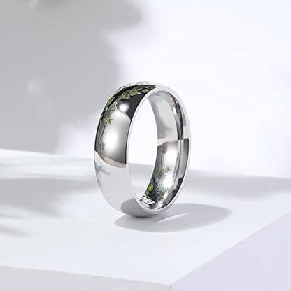 King Will 316L Wedding Band for Men Women, 4-8mm I LOVE YOU Dome Size 4-15 - color: A-Sliver-Plated-7mm