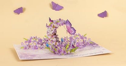 Moon Butterflies Pop Up Sympathy Cards with Envelopes, Sorry for Your Loss Card, Religious Pop Up Sympathy for Loss of Loved one, Mother, Father, Husband (PQ Moon Butterflies) - color: Moon Butterflies