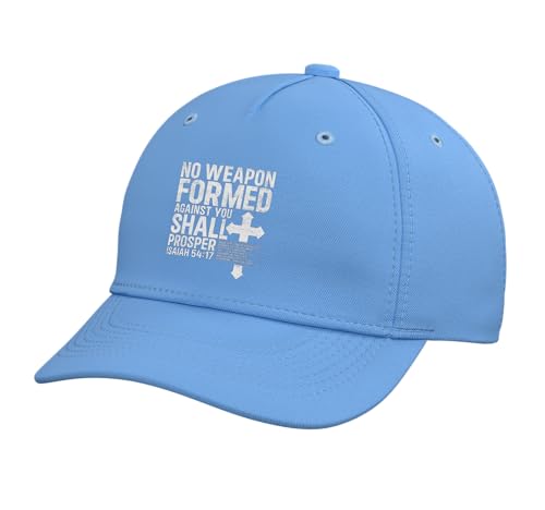 No Weapon Formed Against You Isaiah 54 17 Bible Christian Adjustable Baseball Hat - color: Light Blue