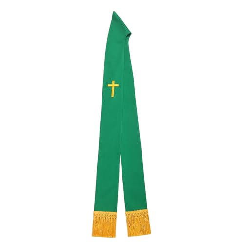 BLESSUME Church Clergy Pastor Cross Embroidered Stole - color: Green 9