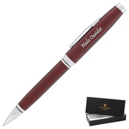 Cross Coventry Personalized Ballpoint Pen in Red Lacquer with Chrome Trim - color: Red