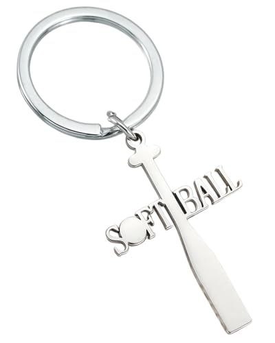 Cross Keychain for Men,Jesus Key Chain Christian Car Key Accessories，Easter Christmas Religious Gift,Purse Bag Charms - color: Silver Softball