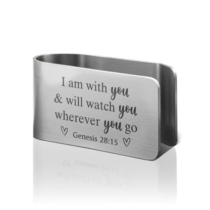 Genesis 28:15 Car Visor Clip, Sun Visor Clip for Christian Believer - color: Silver64