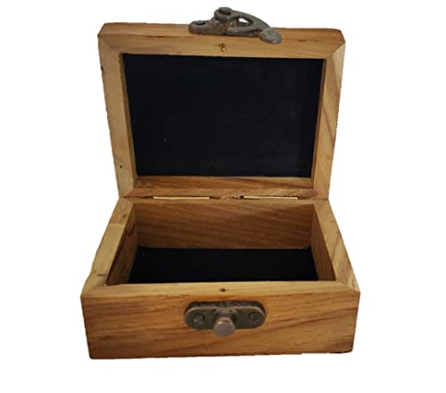 JB&C Premium Jewelry Box - Small Wooden Rosary Box Holder, 3.75 x 3 x 2 inches for First Communion, Prayer Cross Trinket Box, Decorative Jewelry Storage - size: 3.75" x 3" x 2"