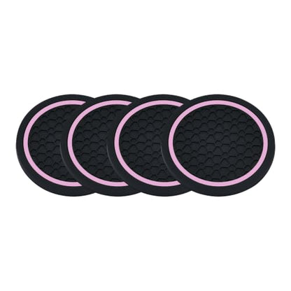 4PCS Car Cup Holder Coasters - 2.75 Inch Non-Slip Insert Water Bottle Holder Pads, Dustproof Automotive Interior Accessories Mat, Universal for Vehicles, Trucks, RVs (Pink Colour) - color: Pink Colour