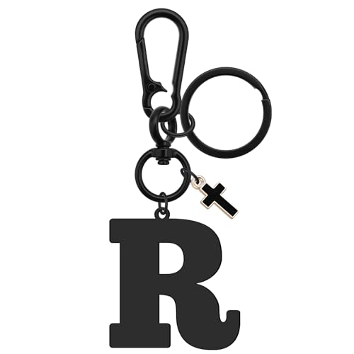 Dabihu Letter Keychain Christian Letter A-Z Alphabet Keyring for Backpack Handbag Alphabet Monogram Key Chain - color: R