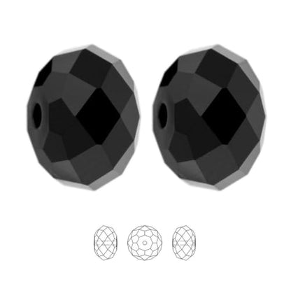 24pcs Adabele Austrian 6mm Faceted Rondelle Crystal Beads Jet Black - color: Jet Black, size: 4mm x 6mm - 24pcs