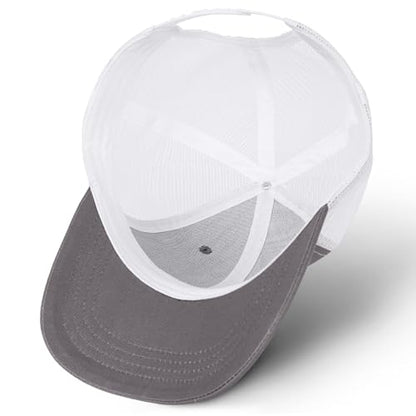 Faith Over Fear Christian Hats for Men Women, American Flag Trucker Hat, Religious Gifts for Thanksgiving Christmas - color: Grey