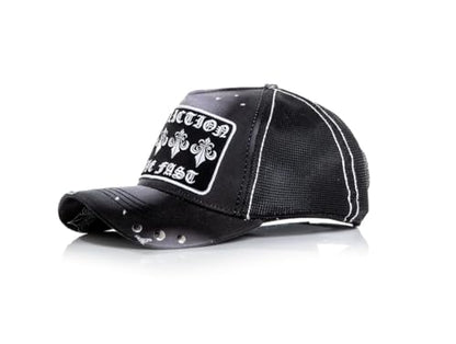 Affliction Men's Baseball Cap, Gothic Style, Embroidered Pattern - color: Black Potassium Spay (Life)