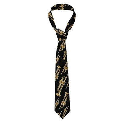 funny Ties for Men Business Novelty Men's Neckties for Festival Holiday Party Valentine's Day Wedding Christmas - color: Trumpet Brass Gold