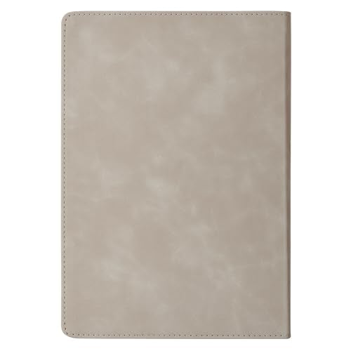 Christian Art Gifts Inspirational Journal, Everything Beautiful Wide Ruled Notebook, Ecc. 3:11 Bible Verse, Beige Vegan Leather Floral, 336 Lined Pages w/scripture, (8.6” x 6.1” x .9”)