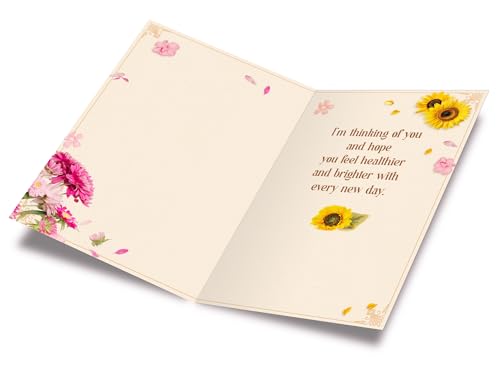 Prime Greetings Get Well Soon Card, Made in America, Thick Card Stock with Premium Envelope Packaged in a Reusable Presentation Mailer, Eco-Friendly, 5in x 7.75in