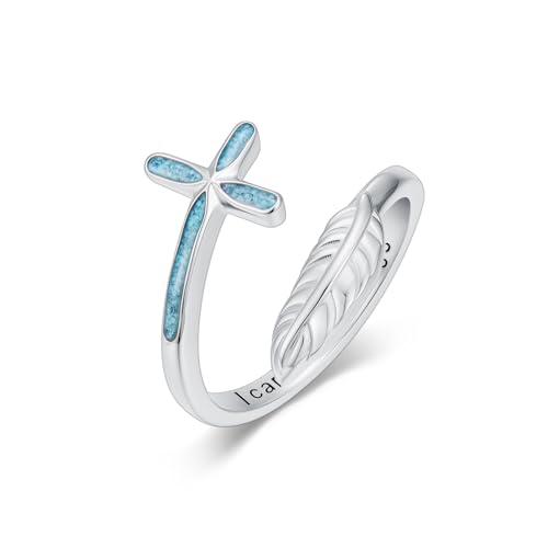 Dorunmo Adjustable Open Rings 925 Sterling Silver Cute Animal Rings for Women Vintage Jewelry Gifts - style: Feather