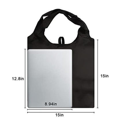 Aricsen Durable Colorful Folding Reusable Grocery Bags Handles, 20 Pack - color: Purple Black Green Orange Red Grey Blue Yellow