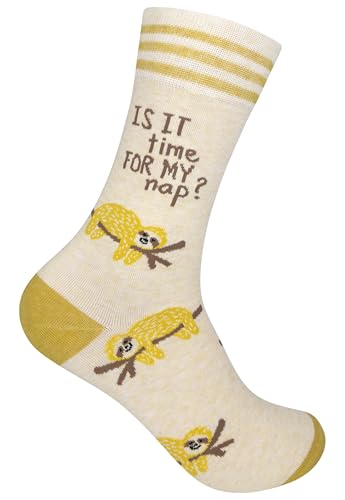 FUNATIC Crazy Socks with Funny Sayings - Novelty Gift for Men, Women, Adult - color: Time for My Nap