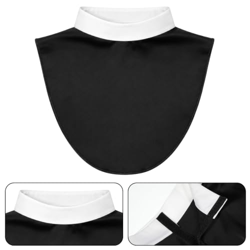 Clerical Bib Clergy Collar Priest Collar with Insert White Tab - style: White-collar Black Body