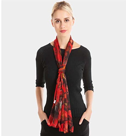Pokeedioty Scarfs for Women Lightweight Scarves Elegant Floral Pattern Sheer Scarfs Shawls Wraps - color: Yh-112