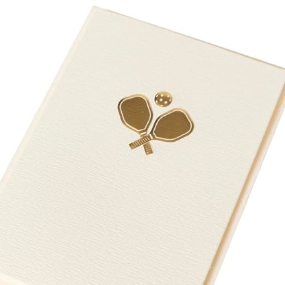 Graphique Pickleball Cards, Pack of 10 Cards with Envelopes, All Occasion Greetings, Blank Inside, Embossing and Gold Foil Accents, La Petite Press Collection Boxed Set, 3.25" x 4.75" - color: Pickleball Rackets