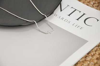 Sterling Silver Plated Cross Necklaces for Women and Men Chain Pendant, Minimalist Sideways Cross Christian Jewelry with Classic Gold Chain
