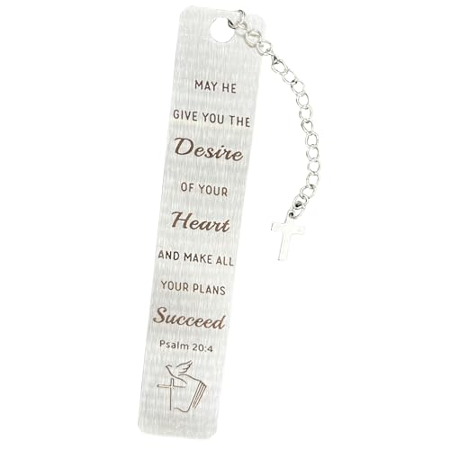 Bible Bookmarks Book Markers, Metal Christian Bookmark Gift Accessories (Psalm 20:4) - style: Psalm 20:4