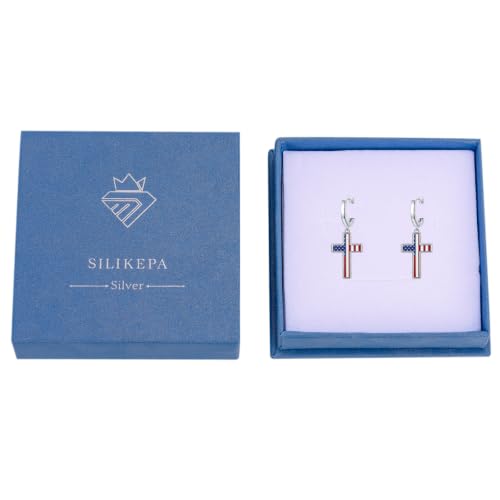 Cross Earrings for Women Men 925 Sterling Silver, Cross Hoop Drop Earrings, Christian Jewelry Gift for Women Men - style: Independent Cross Earrings #2