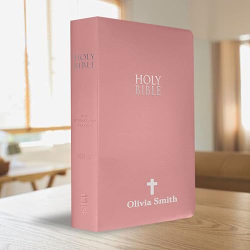 Personalized NIV Small Print Bible for Women, Name Engraved, Standard Size - color: Pink, style: New International Version