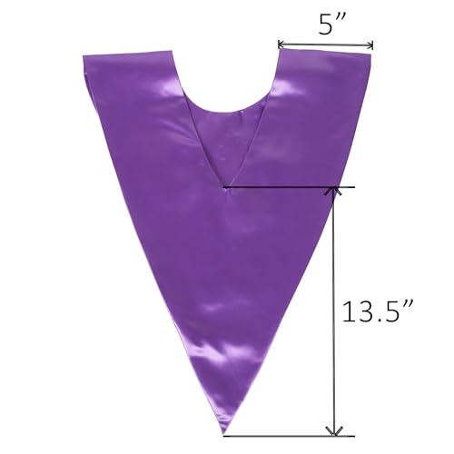 GradPlaza Unisex V Shape Church Choir Stole with Gold or White Embroidery Cross for Adults Church - color: Purple, style: White Cross