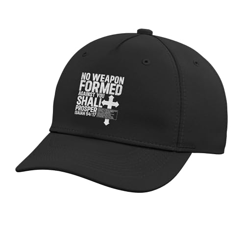 No Weapon Formed Against You Isaiah 54 17 Bible Christian Adjustable Baseball Hat - color: Black