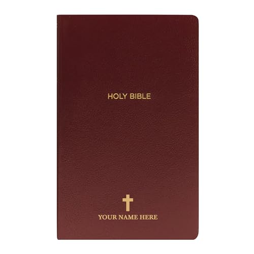 Personalized NKJV Small Print Bible for Adult, Name Engraved, Standard Size - color: Burgundy, style: New King James Version