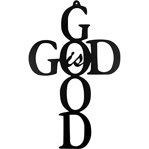 God is Good Black Cross Metal Wall Art Hanging Sign Nice Religious Decor Present for Home Wall Decoration in Family Office (Metal, 9.84 x 15.75 Inch) - size: 9.84 x 15.75 Inch