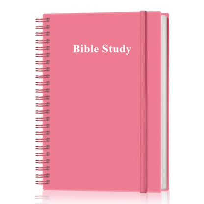 Heveboik Bible Study Journal/Notebook – Church Notes Notebook – Note Taking & Journaling Kit, 5.8" x 8.5", Pink - color: Pink