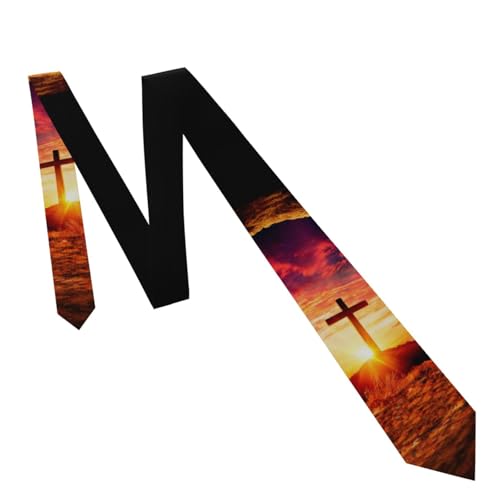 Men's Neckties, Novelty Printed Skinny Tie for Work Casual Party - color: Jesus Christ Cross