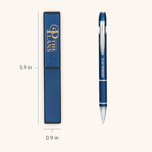 Christian Art Gifts I Know the Plans Blue Ballpoint Pen with Gift Box - color: Blue/The Plans, size: 1 Count (Pack of 1)