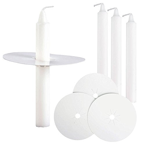 Concordia Supply 4.25" x 1/2" Candles w/Paper Drip Protectors (Set of 250) - size: 4.25 inches