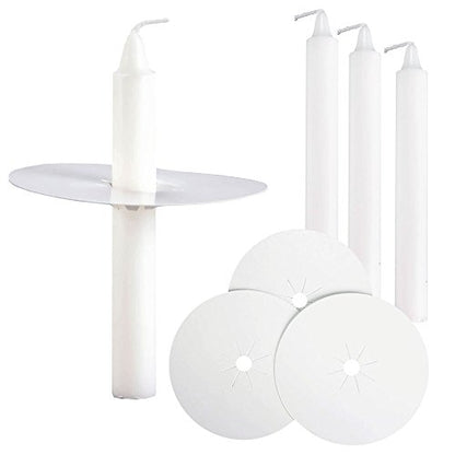 Concordia Supply 4.25" x 1/2" Candles w/Paper Drip Protectors (Set of 250) - size: 4.25 inches