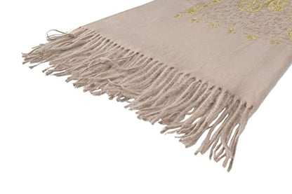 Urban CoCo Embroidered Scarf for Women, Tassel Shawl, Soft Lightweight Wrap - color: # 3-camel