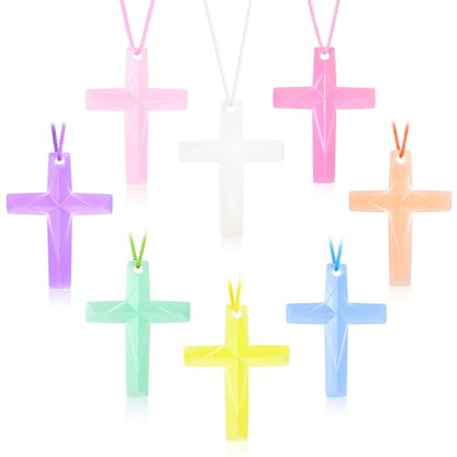 104 Pack Colorful Cross Necklaces, VBS Prizes and Christian Party Favors - color: 104PCS