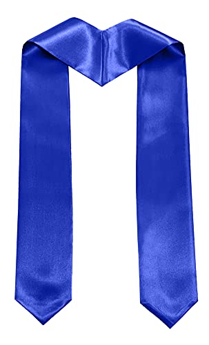 Plain Graduation Stole Sash 60 Inch Unisex Adults Solid - color: Royal Blue Stole