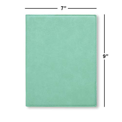 Small 7" X 9" Portfolio Notepad, Christian Cross, Personalized Engraving Included (Teal) - color: Teal, size: Small 7 X 9