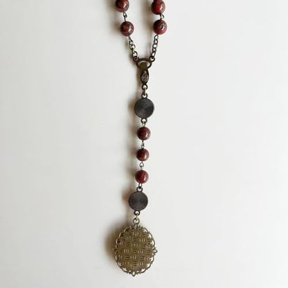 Seven Sorrows of Mary Rosary Chaplet 8mm Agate Beads Catholic Jewelry Necklace for Women Men - color: style 2