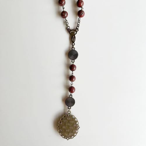 Seven Sorrows of Mary Rosary Chaplet 8mm Agate Beads Catholic Jewelry Necklace for Women Men - color: style 2