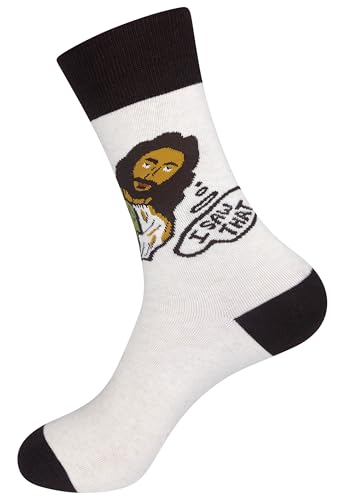 FUNATIC Crazy Socks with Funny Sayings - Novelty Gift for Men, Women, Adult - color: I Saw That