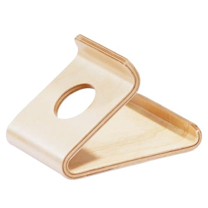 Cell Phone Stand for Desk - Office Wood Portable Desktop Phone Holder for Bed - color: Birch