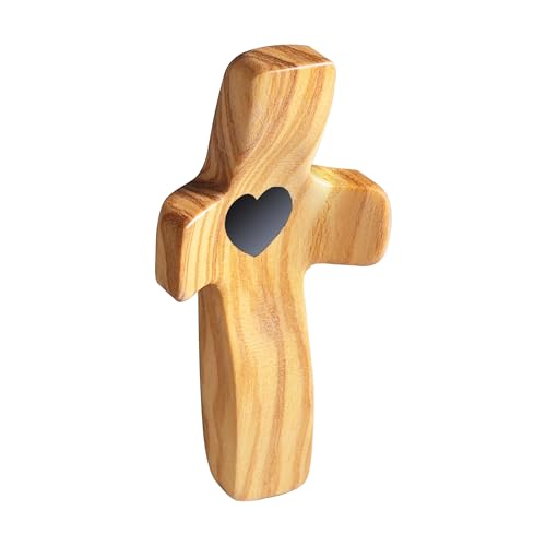 Cross Fidget Wood, Encouragement Gift, Olive Wooden Cross for Clinging and Praying, Pocket Religious Gift for Children and Adults(Olive 1pcs) - color: Olive Wood