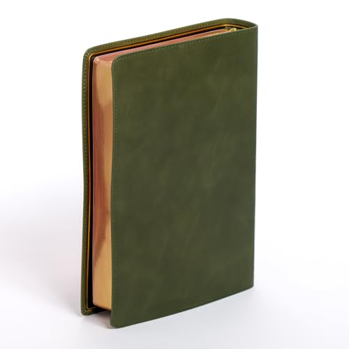 CSB Giant Print Bible, Holman Handcrafted Collection, Marbled Olive Premium Calfskin, Black Letter, Presentation Page, Sewn Binding, Full-Color Maps, Easy-to-Read Bible Serif Type